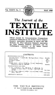 The Journal of the Textile Institute vol. 36 no. 5 1945