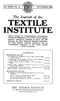 The Journal of the Textile Institute vol. 36 no. 11 1945