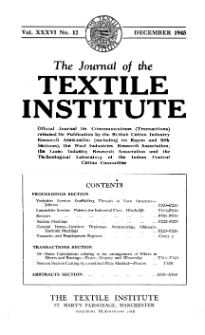 The Journal of the Textile Institute vol. 36 no. 12 1945