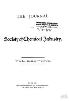 Journal of the Society of Chemical Industry vol. 21 no. 1 (1902) : index of abstracts of english patents