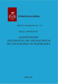 Modelowanie tekstylnych linii sygnałowych do zastosowań w tekstronice