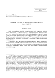 ZNAMIONA PRZESŁANIA SPOŁECZNO-MORALNEGO JANA PAWŁA II