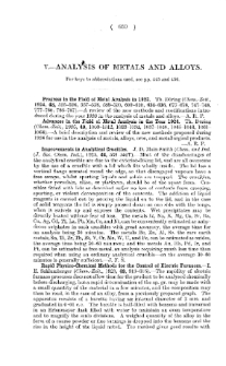 Section II - Abstract of Papers Relating to the Non-ferrous Metals and Industries Connected Therewith pp. 650-702