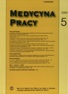 Registered occupational diseases among personnel of Polish hospitals, 2001