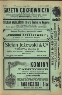 Gazeta cukrownicza R. 18, t. 35 nr 19 (1911)