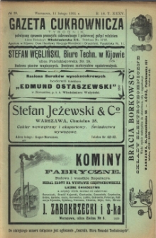 Gazeta cukrownicza R. 18, t. 35 nr 20 (1911)