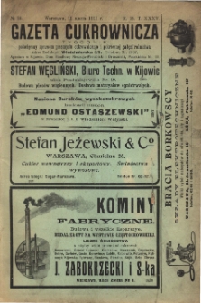 Gazeta cukrownicza R. 18, t. 35 nr 24 (1911)