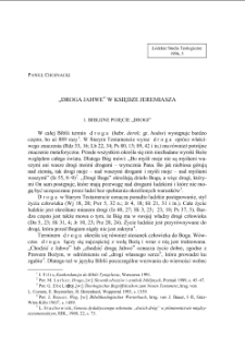 „DROGA JAHWE” W KSIĘDZE JEREMIASZA