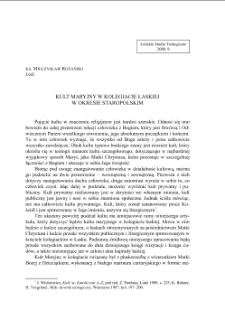 KULT MARYJNY W KOLEGIACIE ŁASKIEJ W OKRESIE STAROPOLSKIM