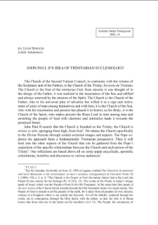 JOHN PAUL II’S IDEA OF TRINITARIAN ECCLESIOLOGY