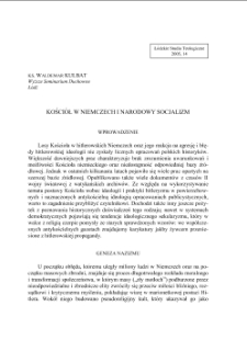 KOŚCIÓŁ W NIEMCZECH I NARODOWY SOCJALIZM