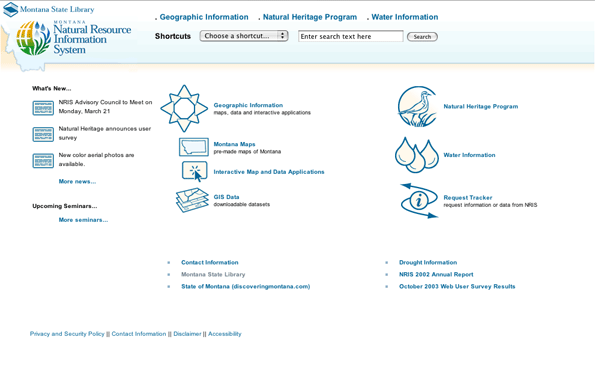 Montana Natural Resource Information System (NRIS) Web site