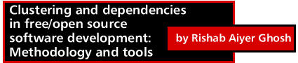 Clustering and dependencies in free/open source software development: Methodology and tools by Rishab Aiyer Ghosh