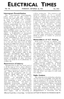 Electrical Times vol. 106 no. 2762 (1944)