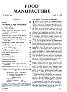 Food Manufacture vol. XVIII no. 4 (1943)