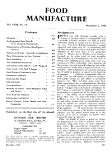 Food Manufacture vol. XVIII no. 12 (1943)