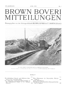 Brown Boveri Mitteilungen Jg. XVI Nr. 4 (1929)