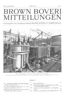 Brown Boveri Mitteilungen Jg. XVII Nr. 4 (1930)