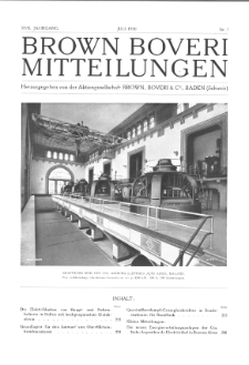 Brown Boveri Mitteilungen Jg. XVII Nr. 7 (1930)
