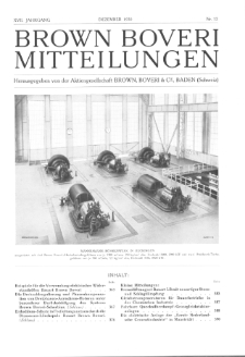 Brown Boveri Mitteilungen Jg. XVII Nr. 12 (1930)