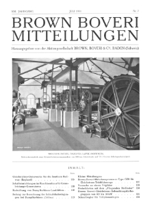 Brown Boveri Mitteilungen Jg. XXI Nr. 7 (1934)