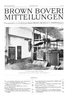 Brown Boveri Mitteilungen Jg. XXI Nr. 8 (1934)