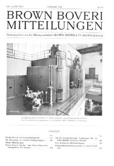 Brown Boveri Mitteilungen Jg. XXI Nr. 10 (1934)