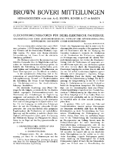 Brown Boveri Mitteilungen Jg. XXIII Nr. 11 (1936)