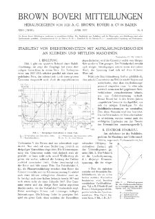 Brown Boveri Mitteilungen Jg. XXIV Nr. 4 (1937)