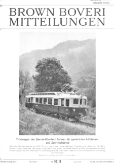 Brown Boveri Mitteilungen Jg. XXXVI Nr. 10-11 (1949)
