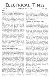 Electrical Times vol. 105 no. 2740 (1944)