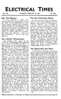 Electrical Times vol. 105 no. 2729 (1944)