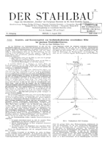 Der Stahlbau : Beilage zur Zeitschrift Die Bautechnik Jg. 16 H. 17-18 (1943)