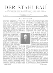 Der Stahlbau : Beilage zur Zeitschrift Die Bautechnik Jg. 17 H. 3-4 (1944)