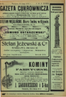 Gazeta cukrownicza R. 17, t. 33 nr 22 (1910)