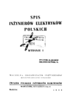 Spis inżynier&oacute;w elektryk&oacute;w polskich