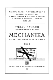 Mechanika : w zakresie szkół akademickich. T.1