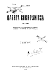 Gazeta cukrownicza R. 30, t. 55 (1923) - spis artykułów