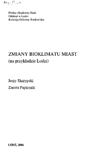 Zmiany bioklimatu miast : (na przykładzie Łodzi)