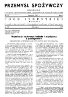 Przemysł Spożywczy : miesięcznik poświęcony sprawom technicznym i gospodarczym przemysłu spożywczego R. 1, nr 12 (1947)