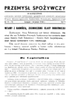 Przemysł Spożywczy : miesięcznik poświęcony sprawom technicznym i gospodarczym przemysłu spożywczego R. II, nr 11-12 (1948)