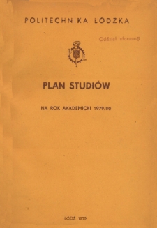 Plan studi&oacute;w na rok akademicki 1979/80