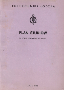 Plan studi&oacute;w na rok akademicki 1982/83