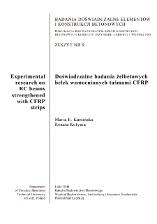 Doświadczalne badania żelbetowych belek wzmocnionych taśmami CFRP z. 9 (2000)