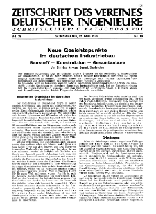 Zeitschrift des Vereines Deutscher Ingenieure R. 78, nr 19 (1934)