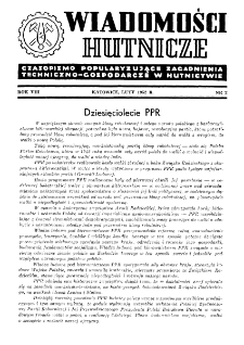 Wiadomości Hutnicze : organ C.Z.P.H. [Centralnego Zarządu Przemysłu Hutniczego] R. VIII nr 2 [1952]