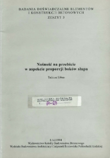 Nośność na przebicie w aspekcie proporcji boków słupa z. 3 (1994)