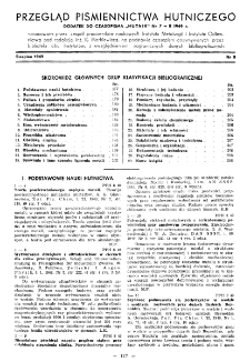 Przegląd piśmiennictwa hutniczego nr 8 (1949)