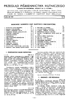 Przegląd piśmiennictwa hutniczego nr 10 (1949)