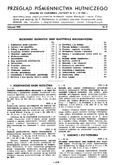 Przegląd piśmiennictwa hutniczego nr 11 (1949)